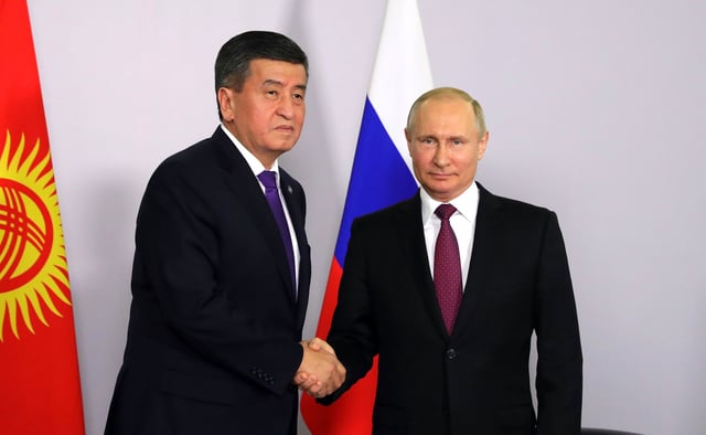 President Sooronbay Jeenbekov and Russian president Vladimir Putin, 14 May 2018
