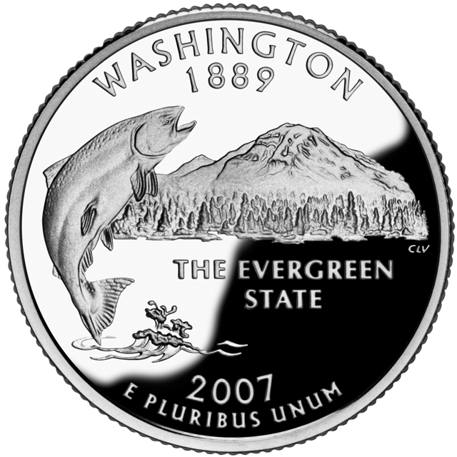 Reverse side of the Washington State Quarter