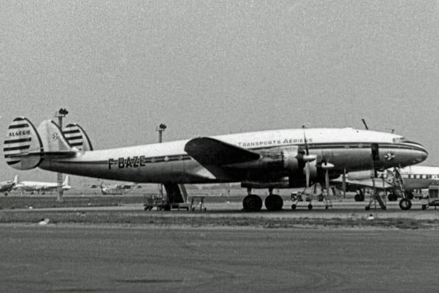 A France-registered Lockheed Constellation in Air Algérie markings at Paris Orly Airport in 1957.