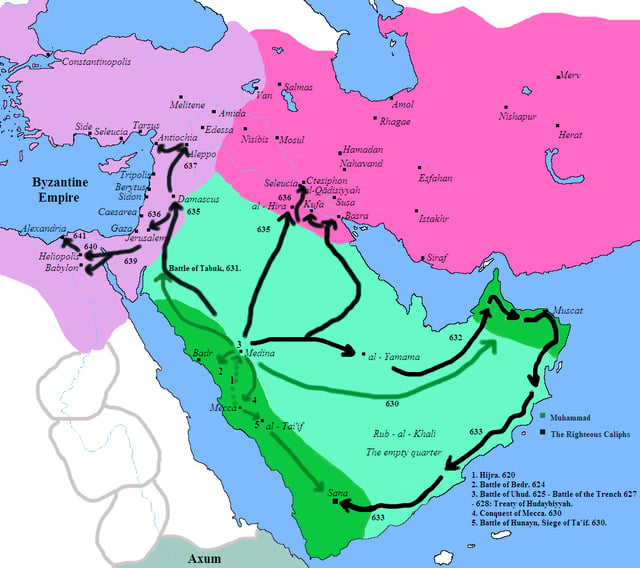 Arab conquests of the Sassanid Empire and Syria 620-630