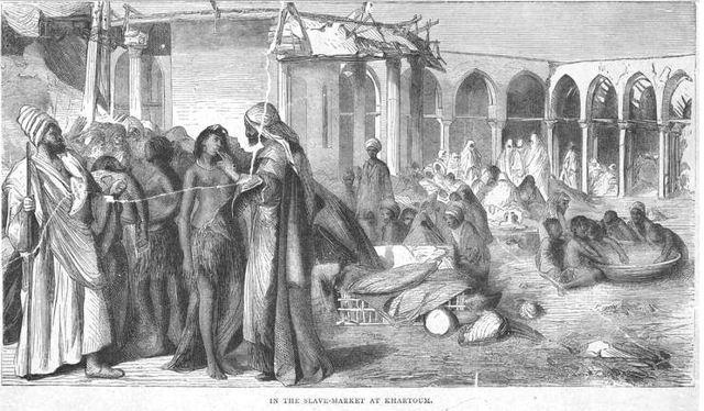 A slave market in Khartoum, Sudan, c. 1876