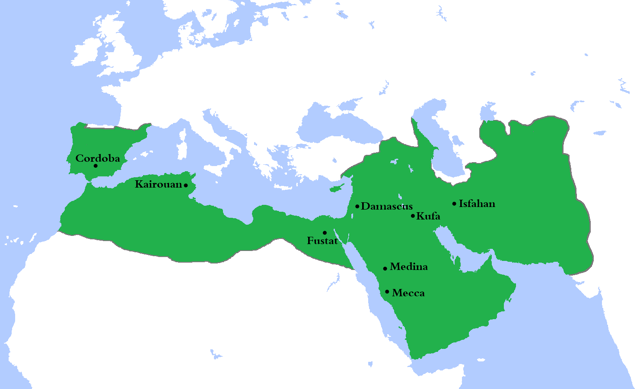 At its greatest extent, the Umayyad Caliphate (661–750) covered 11,100,000 km2 (4,300,000 sq mi) and 62 million people (29 percent of the world's population), making it one of the largest empires in history in both area and proportion of the world's population. It was also larger than any previous empire in history.