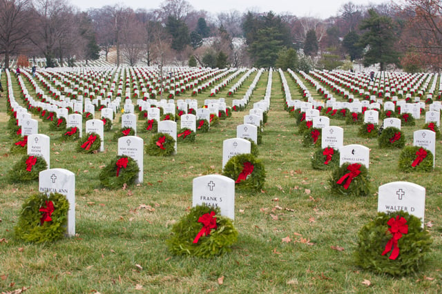 Wreaths supplied by Wreaths Across America in 2013