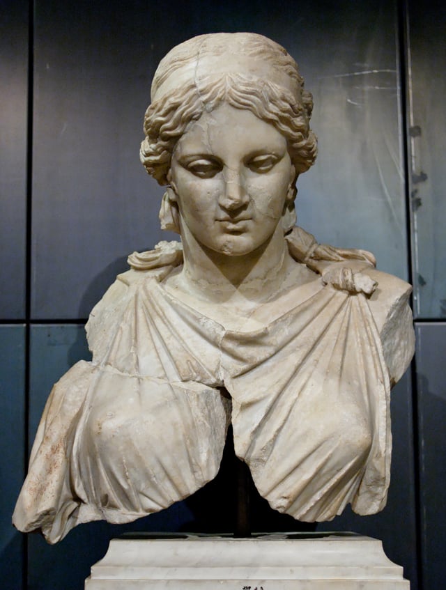 Roman marble Bust of Artemis after Kephisodotos (Musei Capitolini), Rome.