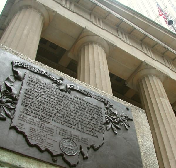 Plaque commemorating the Northwest Ordinance outside Federal Hall National Memorial in New York
