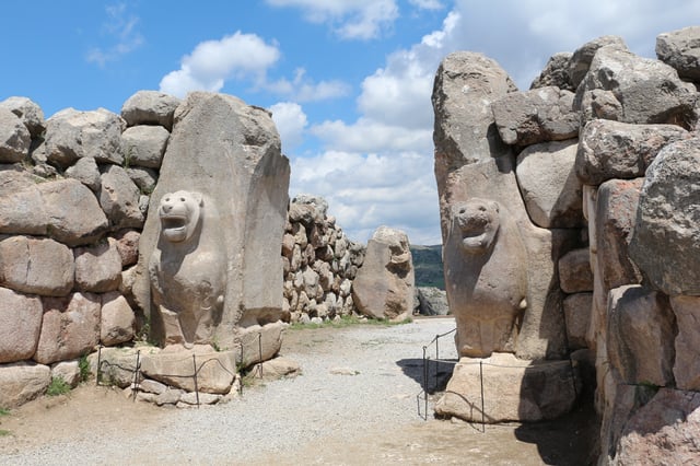 The Lion Gate at Hattusa, capital of the Hittite Empire. The city's history dates to before 2000 BC.
