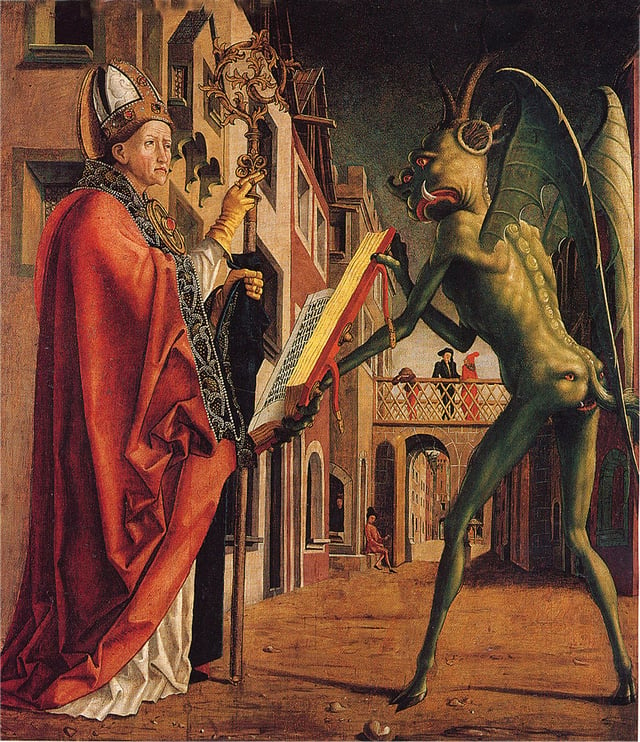 Saint Wolfgang and the Devil, by Michael Pacher.