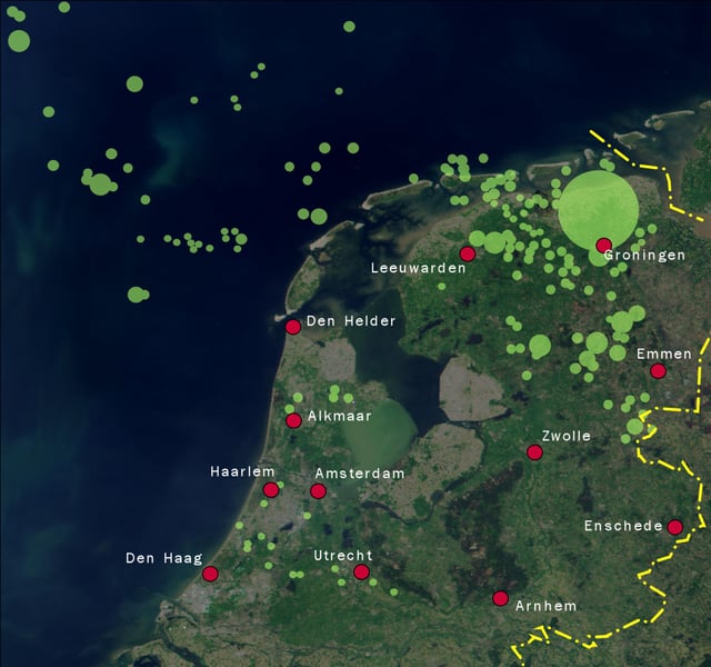 Natural gas concessions in the Netherlands.