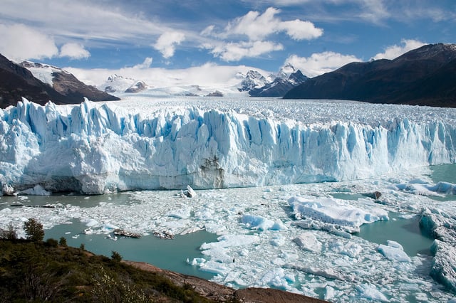 Ice calving from the terminus of the Perito Moreno Glacier in western Patagonia, Argentina