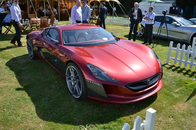 Rimac Concept One, electric supercar, since 2013. 0 to 100 km/h in 2.8 seconds, with a total output of 800 kW (1,073 hp)