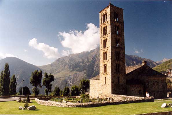 The Medieval church of Sant Climent de Taüll, located at the foothills of the Pyrenees, in the province of Lleida