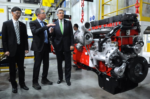Kerry touring a Chinese automobile factory in Beijing