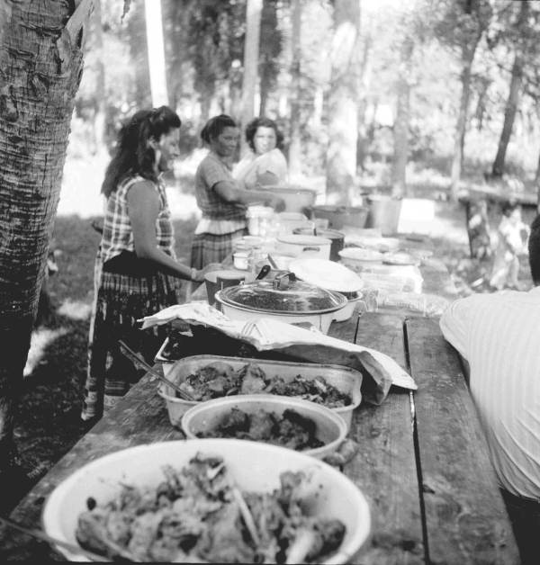Seminoles having a Thanksgiving Meal in the mid-1950s