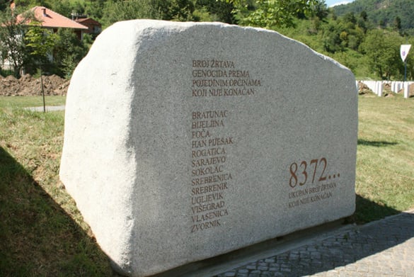 Srebrenica Genocide Memorial Stone at Potočari
