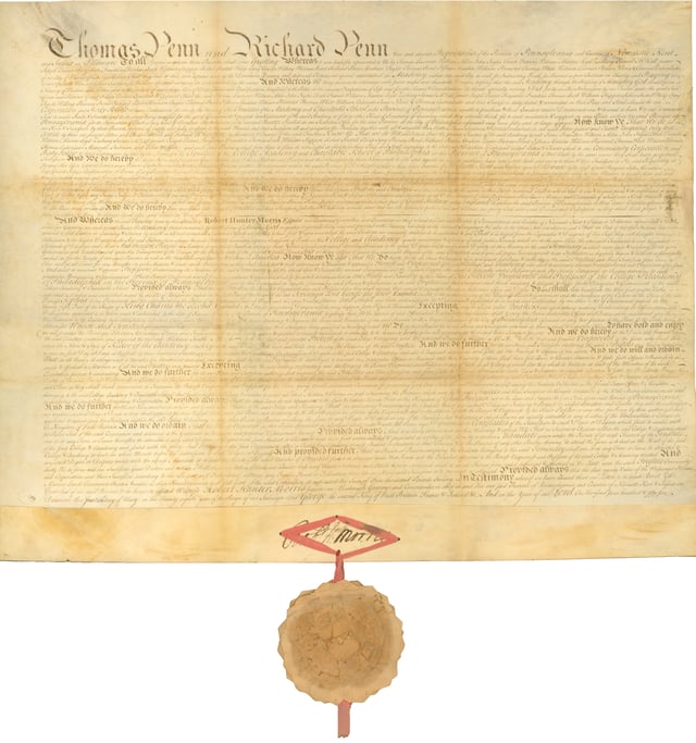 1755 Charter creating the College of Philadelphia