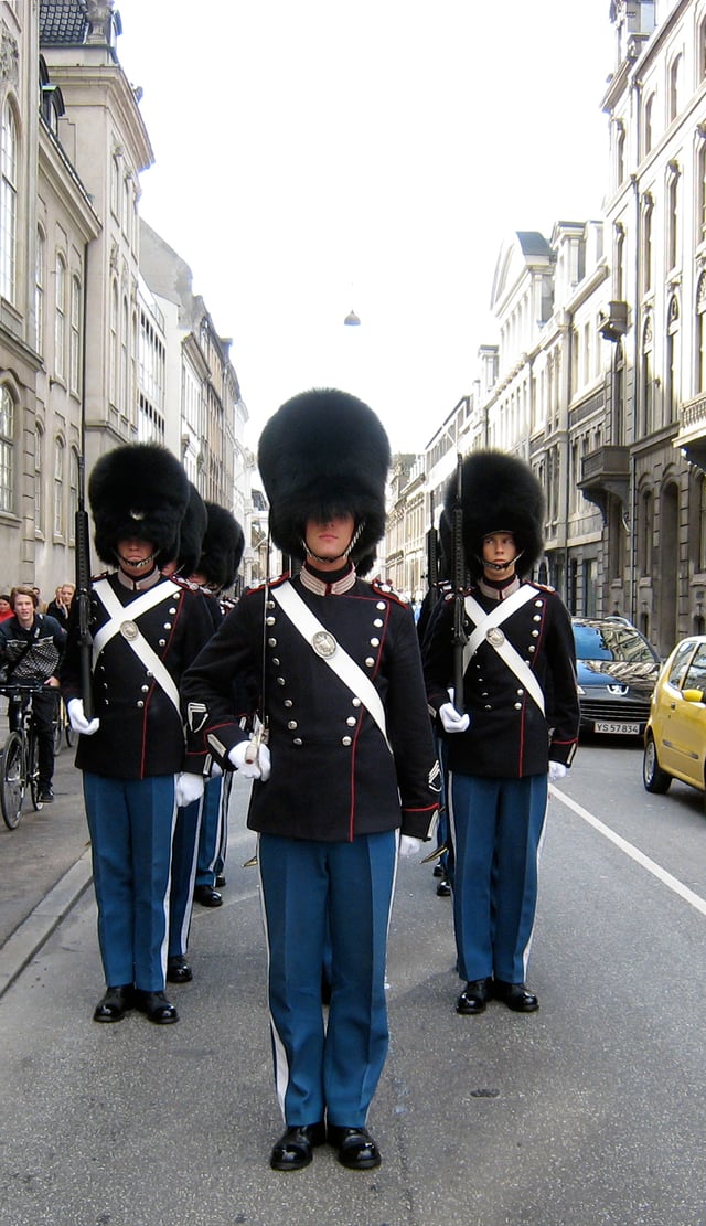 Conscription duty as Royal Life Guards in Copenhagen.