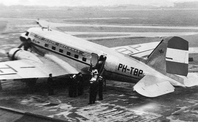 KLM Douglas DC-3 at Manchester Airport in 1947