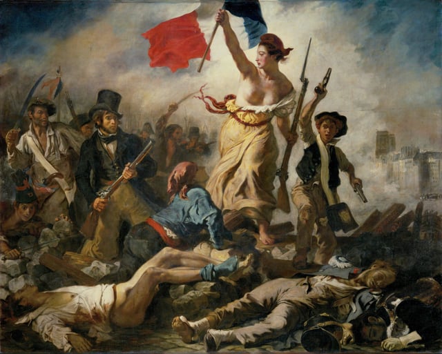 La Liberté guidant le peuple, painting by Eugène Delacroix commemorating the July Revolution of 1830