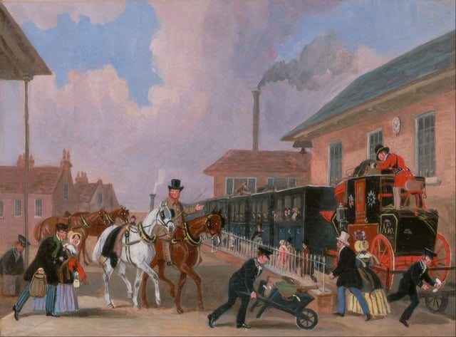 The Louth-London Royal Mail travelling by train from Peterborough East, 1845