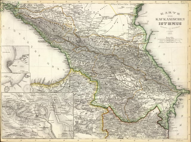 Map of the Caucasian Isthmusby J. Grassl, 1856