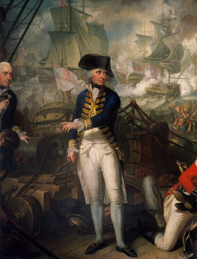 Lord Howe on the Deck of the 'Queen Charlotte', 1 June 1794, by Mather Brown
