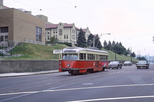 The "A" Branch ran in mixed traffic for much of its length, causing it to be slow and unreliable.