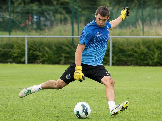 Australian goalkeeper Mathew Ryan playing with his feet.