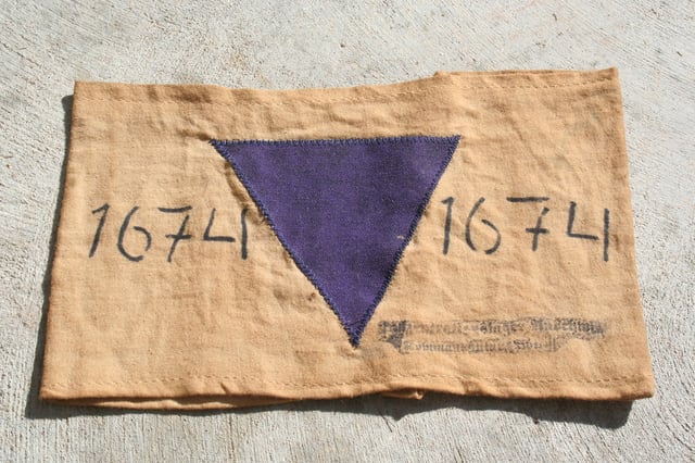 Jehovah's Witness prisoners were identified by purple triangle badges in Nazi concentration camps.