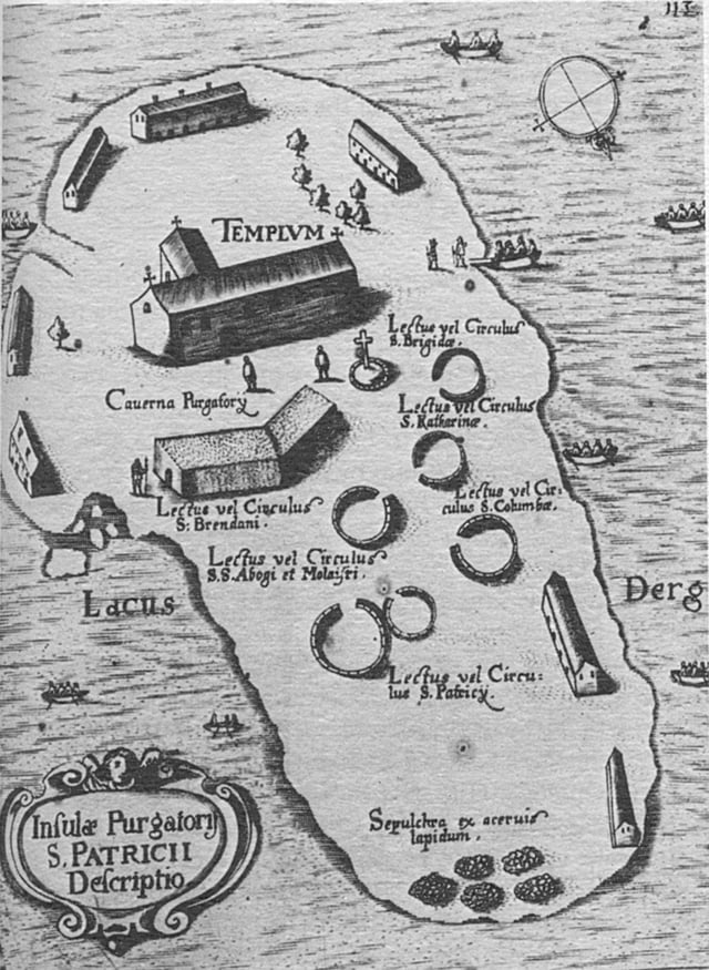 Saint Patrick's Purgatory in a map of 1666