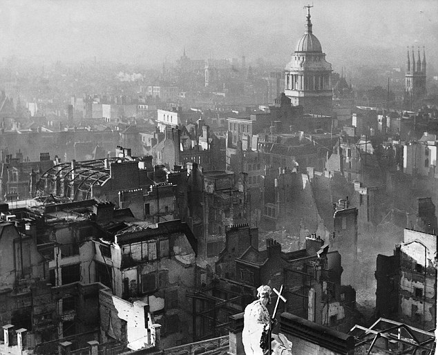 London seen from St. Paul's Cathedral after the German Blitz, 29 December 1940