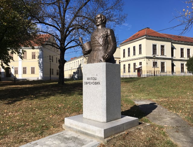 A bust of Miloš Obrenović, Kragujevac, Serbia.