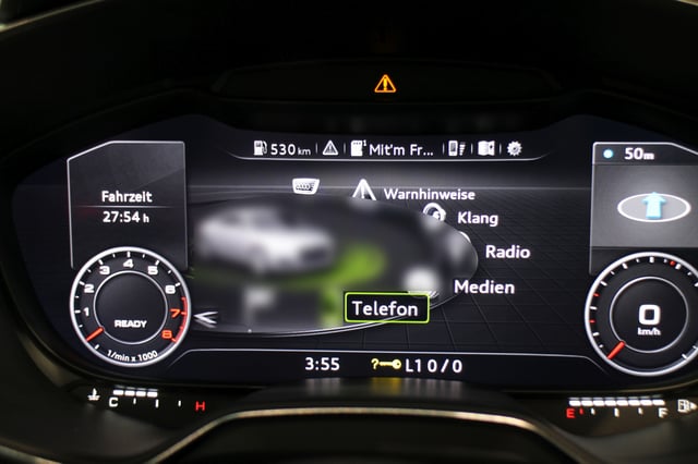 Multi Media Interface-Menu on Audi virtual cockpit, Audi TT Mk3