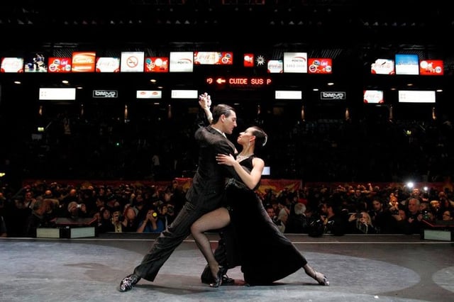 Tango dancers during the World tango dance tournament.