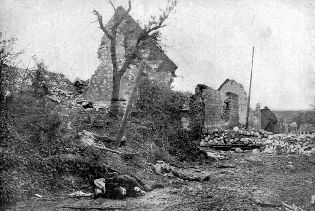 Ruins of Carency after it was recaptured by France