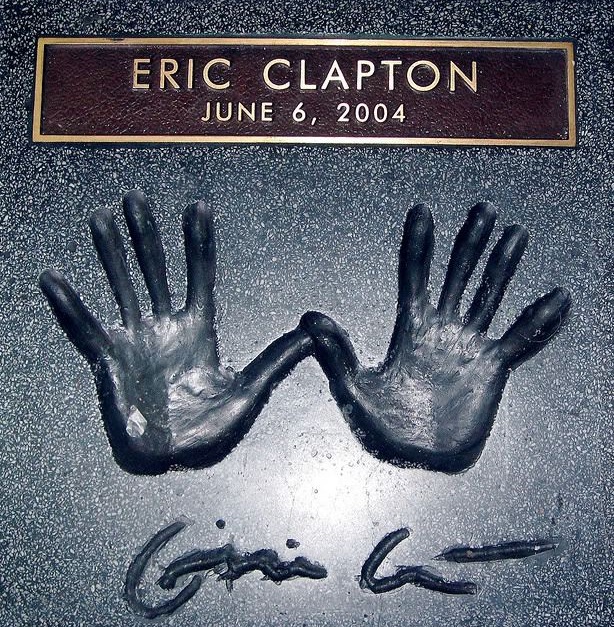 Clapton's handprints in Hollywood, California