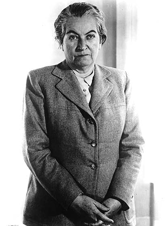 Chilean poet Gabriela Mistral, first Latin American to win a Nobel Prize in Literature, in 1945