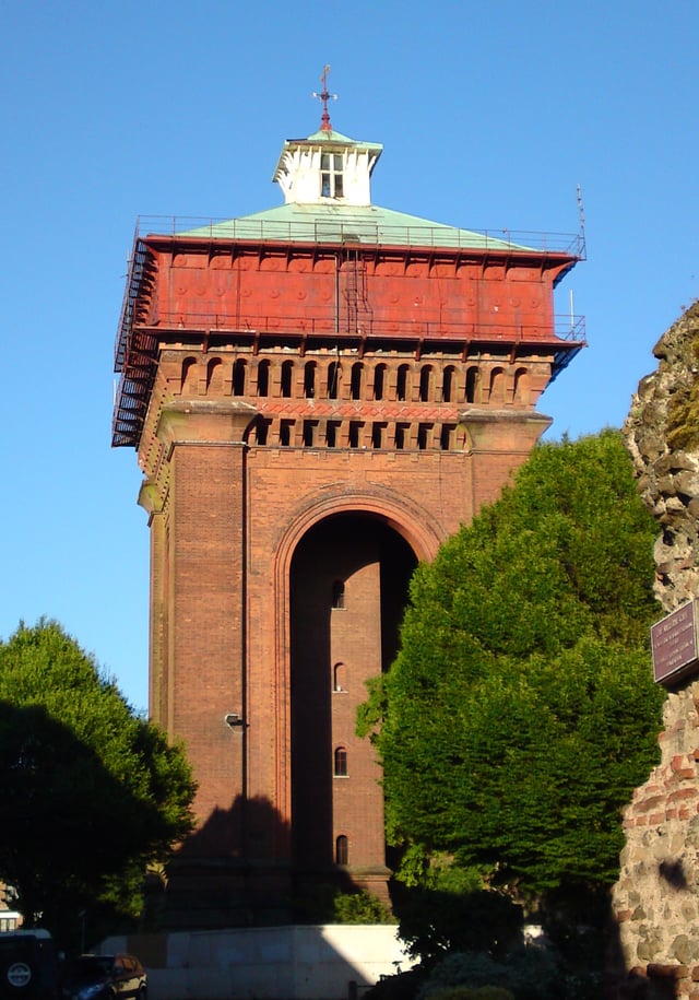 The Balkerne Water Tower or "Jumbo", viewed from the Balkerne Gate.