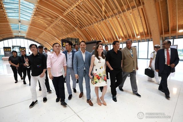 President Rodrigo Roa Duterte takes a tour inside the new inaugurated MCIA Terminal 2
