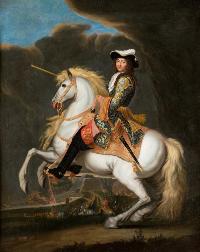 Equestrian Portrait of Louis XIV (1638–1715) by René-Antoine Houasse. The 'Sun King' was the most powerful monarch in Europe.