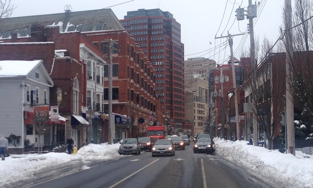 Whitney Avenue, one of downtown New Haven's principal commercial corridors