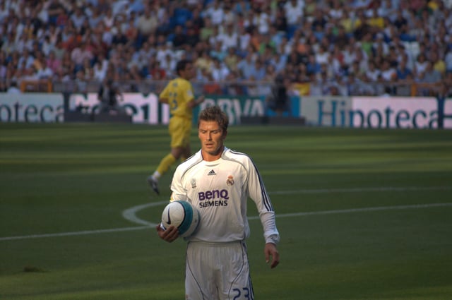 Beckham during his last season with Real Madrid