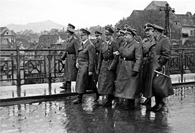 Adolf Hitler and Martin Bormann visiting Maribor in April 1941.