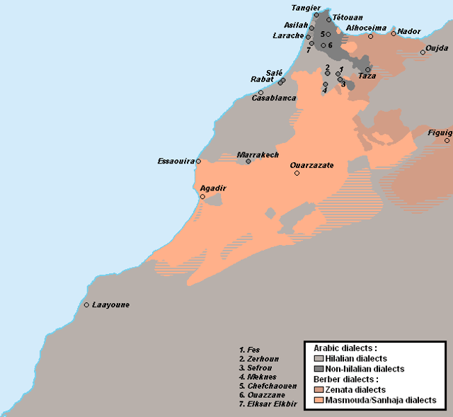 Linguistic map of Morocco