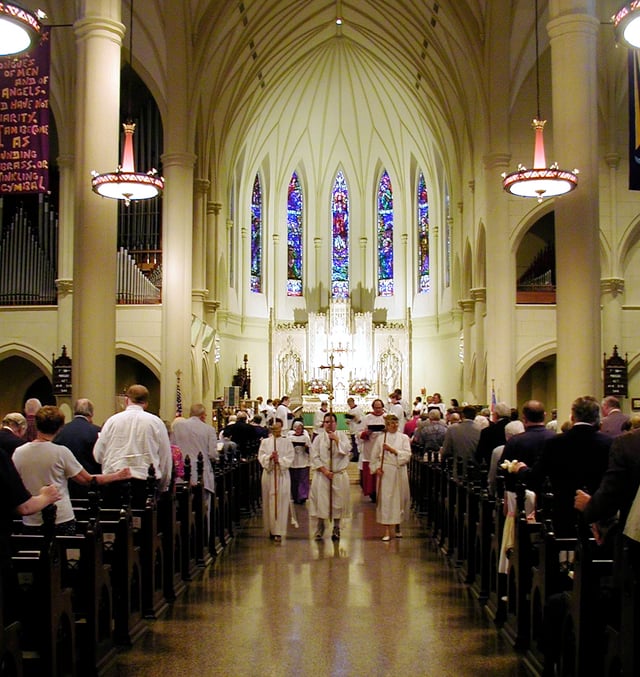 A procession in St. Mary's Episcopal Cathedral, Memphis, Tennessee, in 2002
