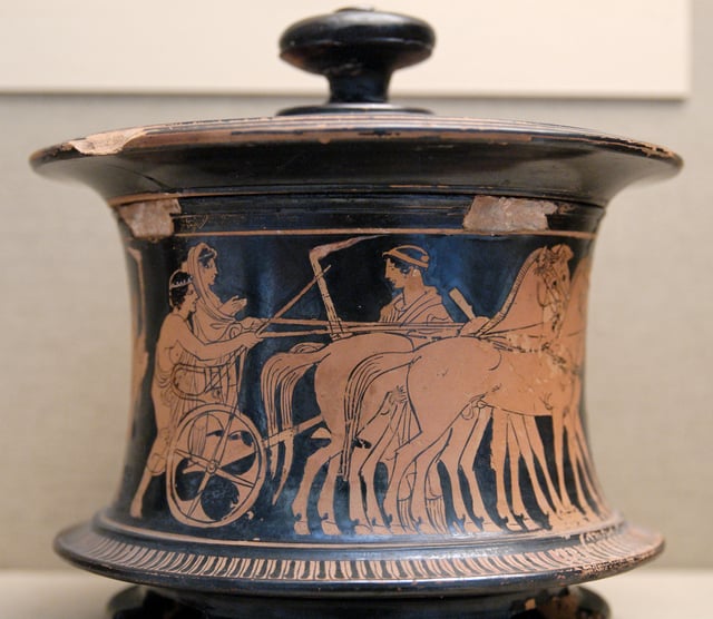 An Attic pyxis, 440–430 BC. British Museum