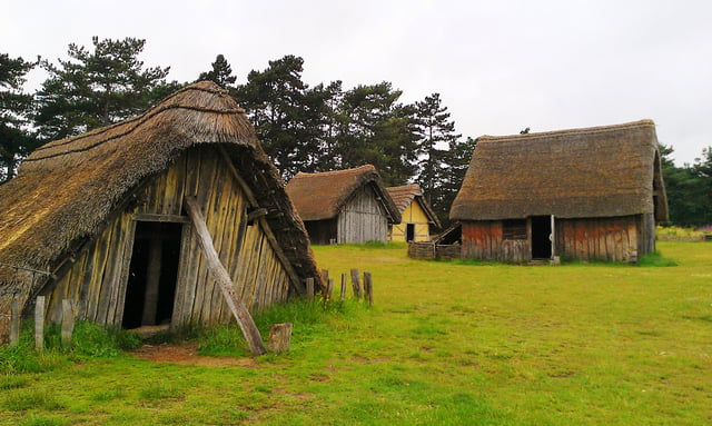 Panorama of the reconstructed 7th century village