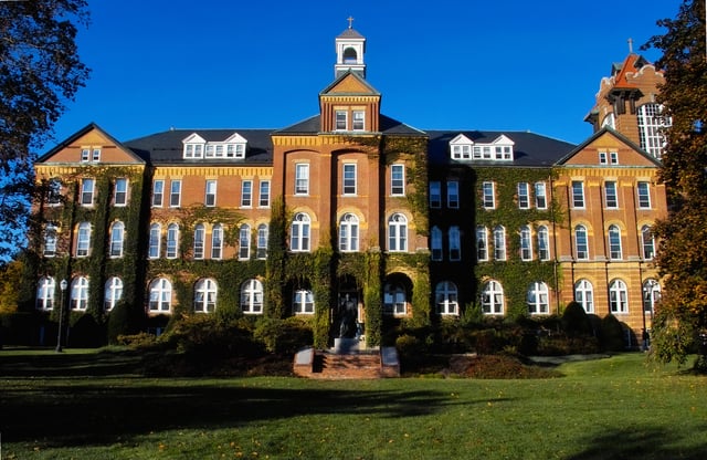 Alumni Hall was built in 1892, and is well known as the center of campus.