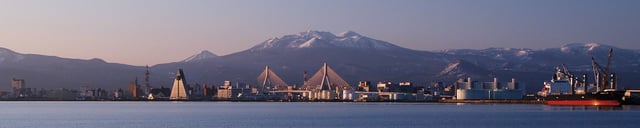 Hakkōda Mountains as seen from the north.