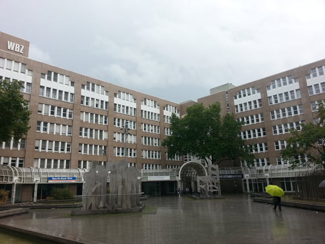 Building of the Folk high school (Volkshochschule) and the central library (Zentalbibliothek der Stadtbibliothek) of Düsseldorf