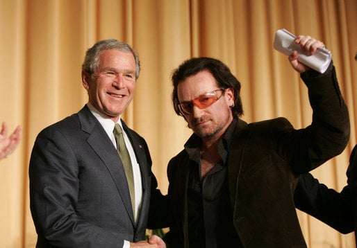 Bono and then-U.S. President George W. Bush in 2006